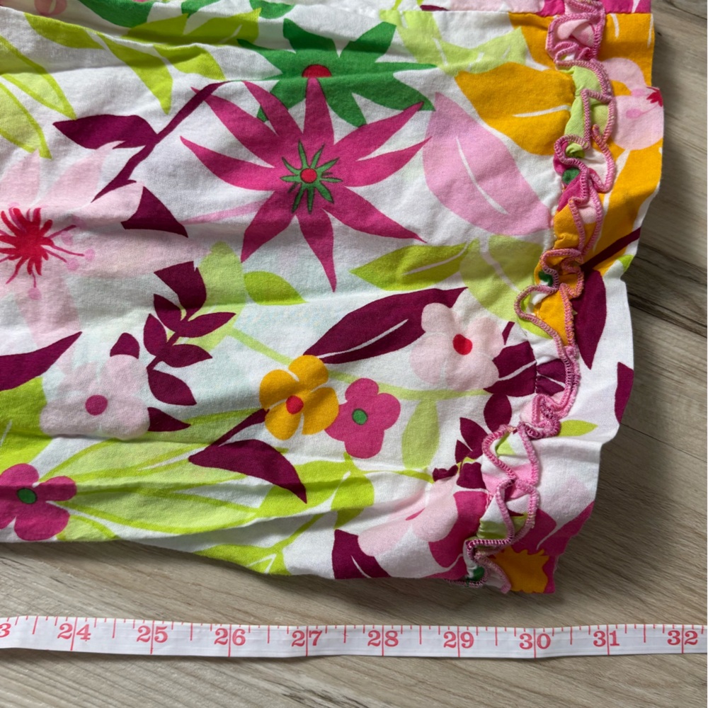 Victoria Secret Tropical Floral Print Large Pajama Ruffle Hem Pants 100% Cotton - Picture 10 of 10
